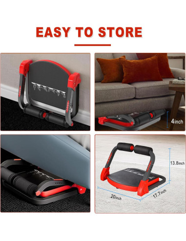 HOTSWEAT Máquina de Abdominales Plegable con 3 Resistencias 150 KG