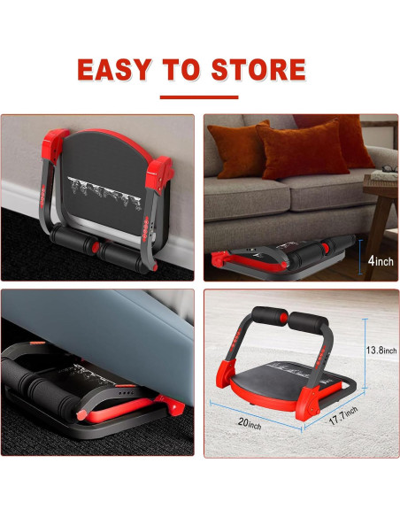 HOTSWEAT Máquina de Abdominales Plegable con 3 Resistencias 150 KG