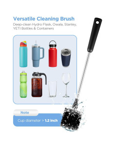 EasyAcc Juego de 3 Cepillos Limpiadores para Botellas 38.1 cm 2