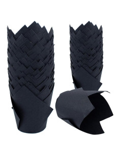 150 Forros de Papel Tulipán para Cupcakes REDANHA Negros