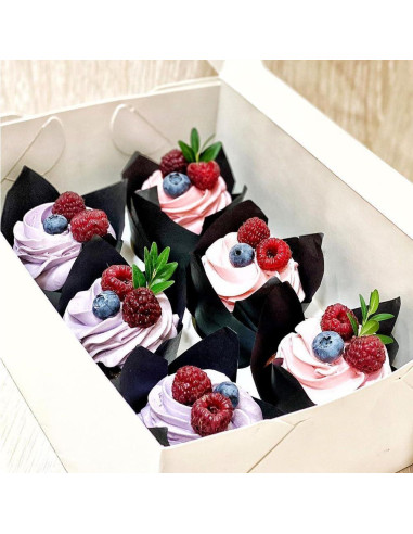150 Forros de Papel Tulipán para Cupcakes REDANHA Negros
