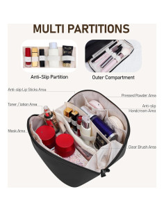 Bolsa de Cosméticos PU Impermeable para Mujeres - Negro 2