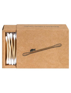 Hisopos de Algodón de Bambú Sea Turtle 200 Unidades - Ecológicos y Veganos