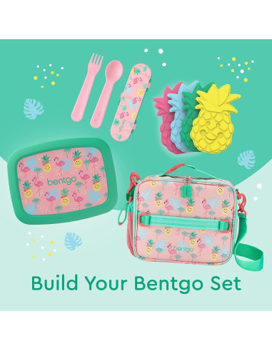 Juego de Utensilios Reutilizables Bentgo Kids - Tenedor y Cuchara Tropical