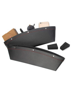 Organizador de Asiento de Coche Coolrunner 2 Piezas Cuero PU Negro