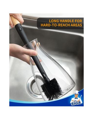 Cepillo Limpiador de Botellas y Pajitas MR.SIGA 2 en 1