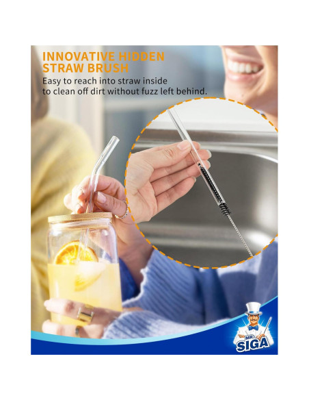 Cepillo Limpiador de Botellas y Pajitas MR.SIGA 2 en 1