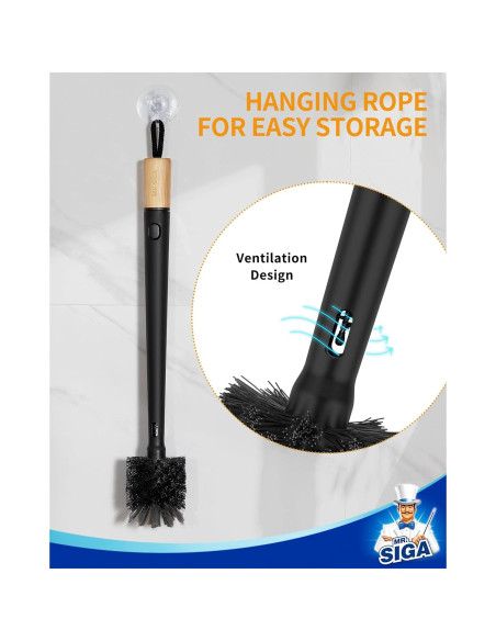 Cepillo Limpiador de Botellas y Pajitas MR.SIGA 2 en 1