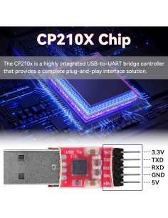 Módulo CP2102 USB a TTL YELUFT - Adaptador Serial 3.3V/5V 2