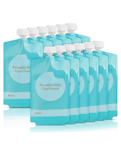 Kirecoo Bolsas Reutilizables para Comida de Bebé 12PCS 198ml