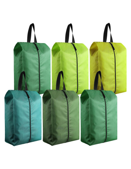6 Bolsas de Zapatos de Viaje Bulyoou Nylon Verde 42x22x12 cm