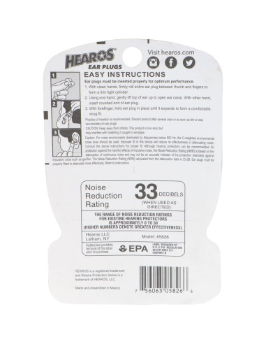 Tapones para oídos HEAROS Xtreme - 14 pares, NRR 32 dB