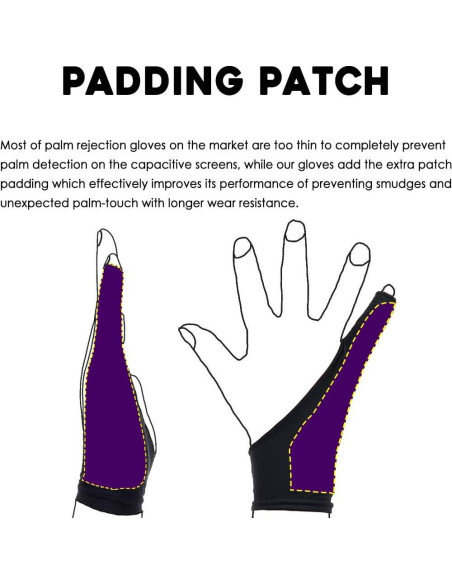 Guante de Dibujo Artista AKX Negro Xpequeño - Paquete de 2