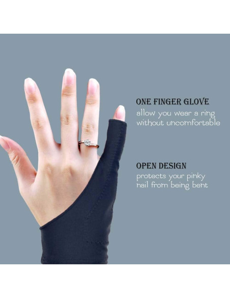 Guante de Dibujo Artista AKX Negro Xpequeño - Paquete de 2