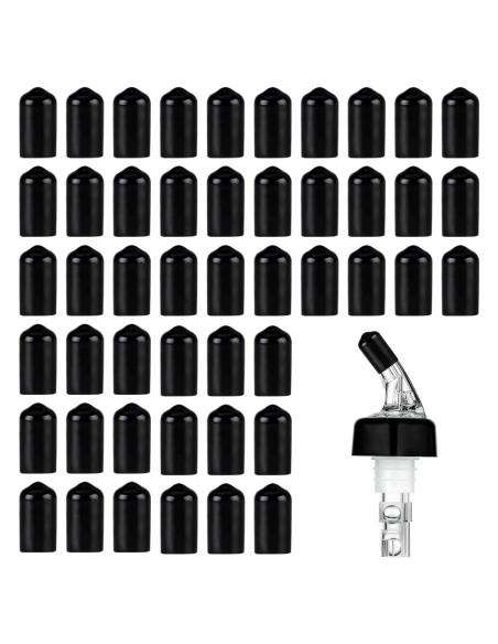 Cubiertas de Polvo para Vertedores de Licor Medido ziHenryDa - 100pcs Negro