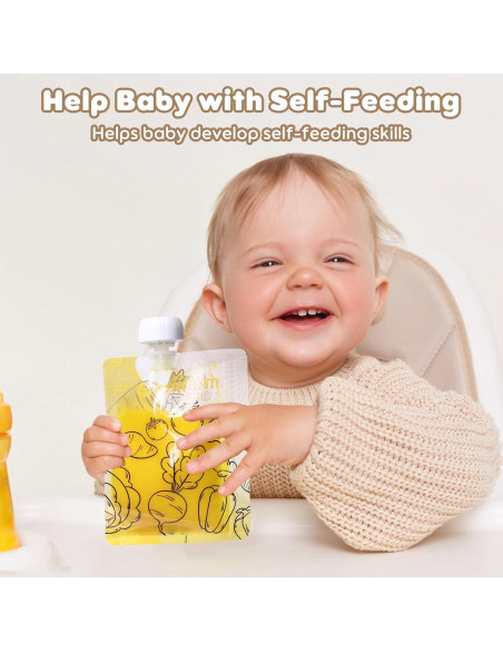 20 Bolsas Reutilizables para Comida Bebé Gemdom 150ml BPA Libre