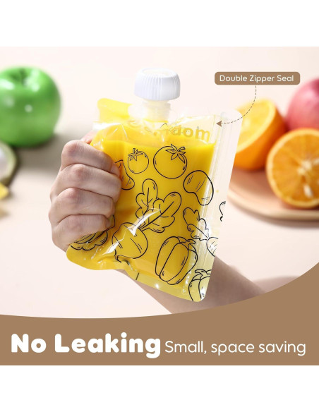 20 Bolsas Reutilizables para Comida Bebé Gemdom 150ml BPA Libre