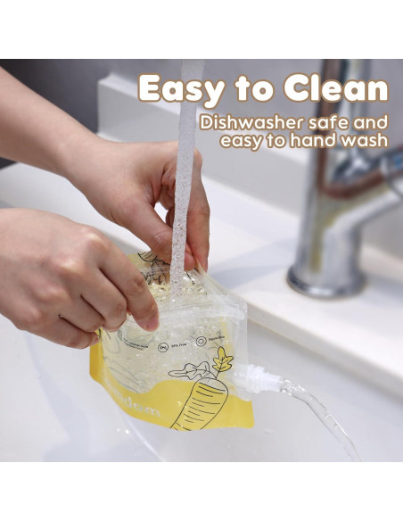 20 Bolsas Reutilizables para Comida Bebé Gemdom 150ml BPA Libre