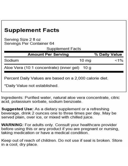 Aloe Vera Líquido Swanson 3.78L - Suplemento Digestivo