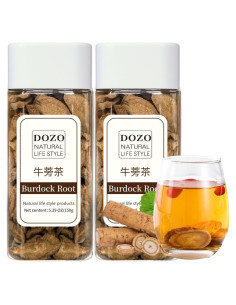 Té de Bardana DOZO 300g - Raíz Grande en Rodajas, Sin Gluten