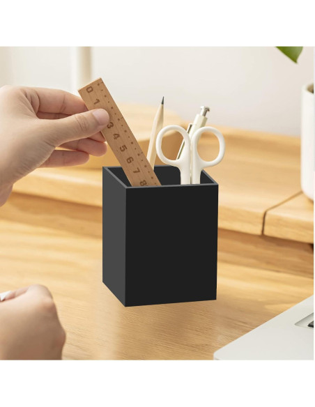 Organizador de Lápiz y Bolígrafo Acrílico Ptaedex 2 Piezas Negro