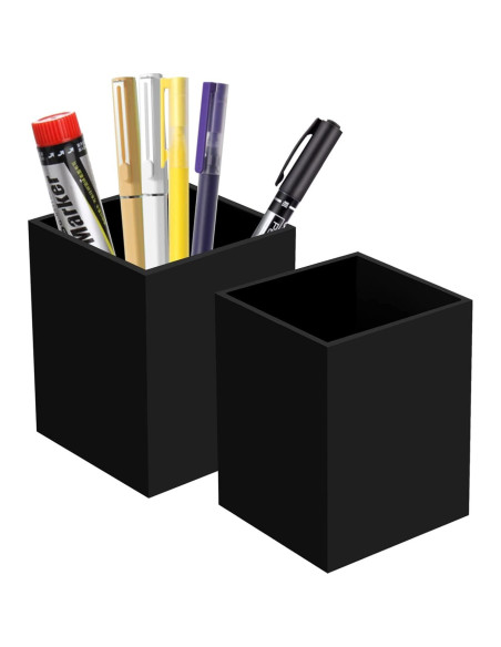 Organizador de Lápiz y Bolígrafo Acrílico Ptaedex 2 Piezas Negro