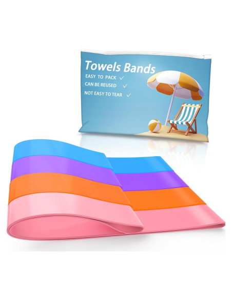 Bandas de Toalla UHUZZ 4 PCS Silicona para Playa y Cruceros