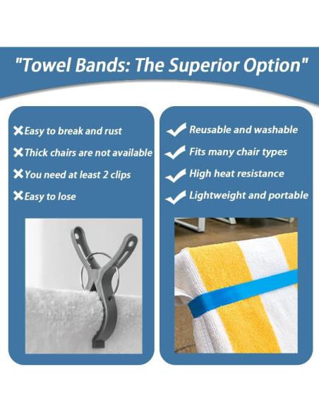 Bandas de Toalla UHUZZ 4 PCS Silicona para Playa y Cruceros