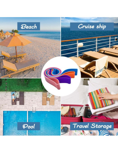 Bandas de Toalla UHUZZ 4 PCS Silicona para Playa y Cruceros