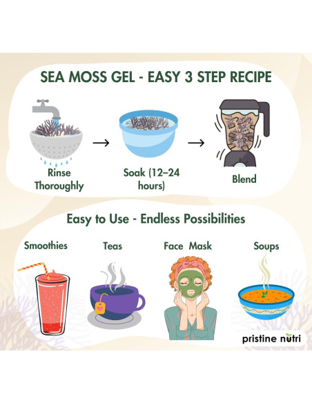 Musgo Marino Dorado Pristine Nutri 226g Crudo y Natural