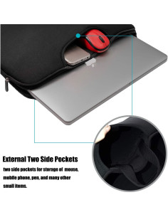 Funda para Laptop Naukay 13-13.3" Negra Delgado y Ligera 2