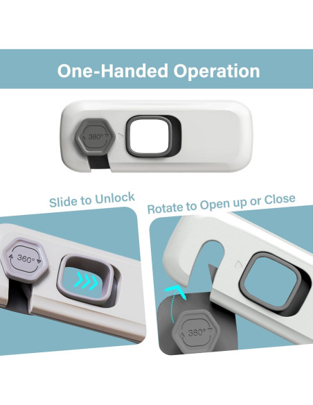 Paquete de 5 Cerraduras de Seguridad para Niños Gris - HT-Cupboard Locks