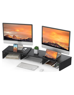 Soporte Doble para Monitores LORYERGO LEMS02 Ajustable Negro