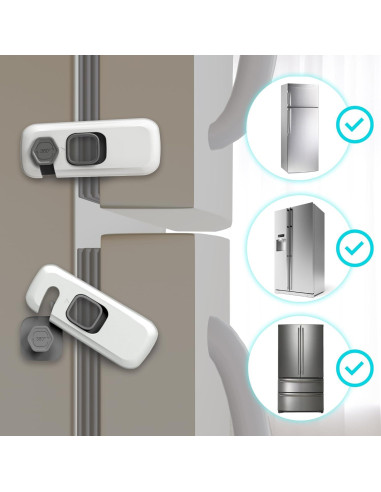 Paquete de 5 Cerraduras de Seguridad para Niños Gris - HT-Cupboard Locks