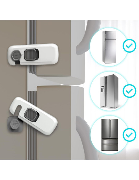 Paquete de 5 Cerraduras de Seguridad para Niños Gris - HT-Cupboard Locks