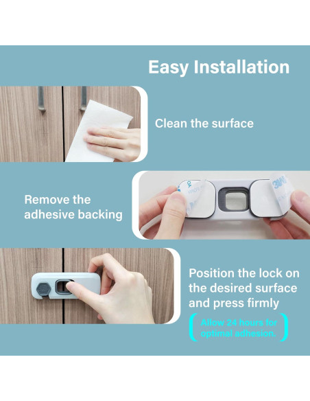 Paquete de 5 Cerraduras de Seguridad para Niños Gris - HT-Cupboard Locks