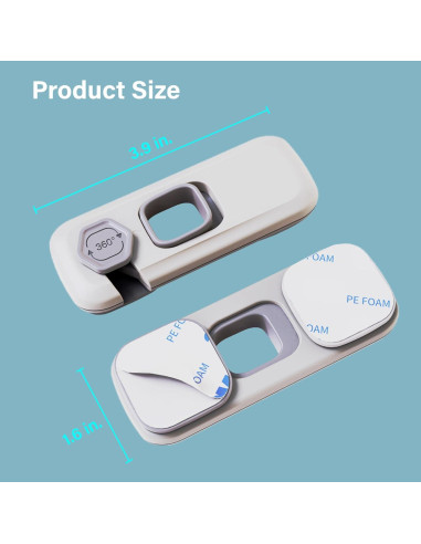 Paquete de 5 Cerraduras de Seguridad para Niños Gris - HT-Cupboard Locks