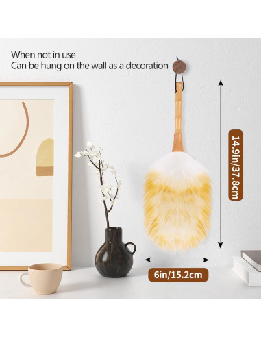 Duster de lana de cordero iHUFeather 2 piezas 37.8 cm