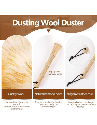 Duster de lana de cordero iHUFeather 2 piezas 37.8 cm