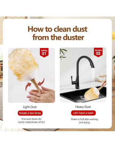 Duster de lana de cordero iHUFeather 2 piezas 37.8 cm