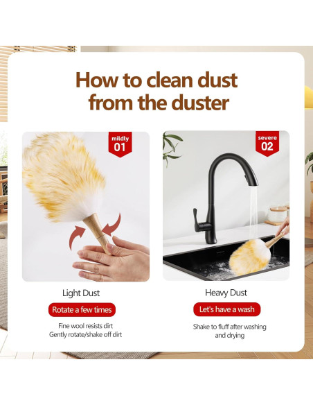 Duster de lana de cordero iHUFeather 2 piezas 37.8 cm