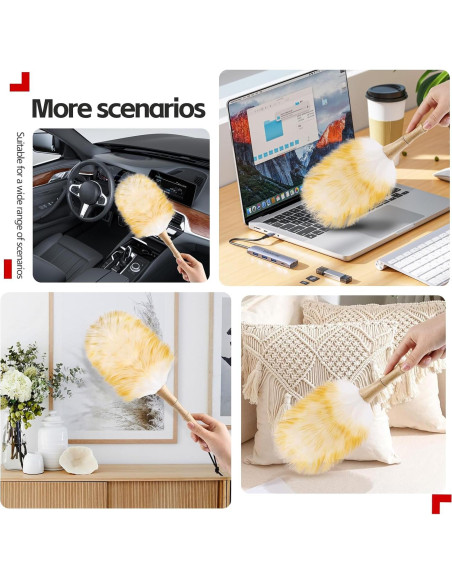 Duster de lana de cordero iHUFeather 2 piezas 37.8 cm