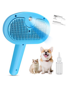 Cepillo de Vapor SOGUE para Mascotas Azul - Autolimpiante 4 en 1