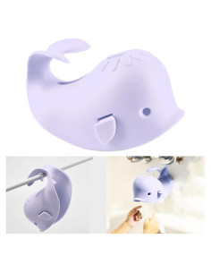 Protector de Ducha para Bebés Ballena Lavanda - Silicona Segura