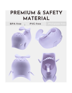 Protector de Ducha para Bebés Ballena Lavanda - Silicona Segura 2