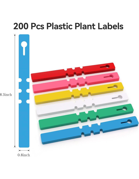 200 Etiquetas de Plantas AIQINHU PVC 21 cm Impermeables