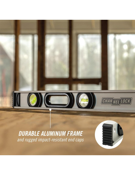 Nivel I-Beam 24" CHANNELLOCK Aluminio Profesional 3 Viales