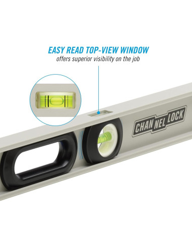 Nivel I-Beam 24" CHANNELLOCK Aluminio Profesional 3 Viales