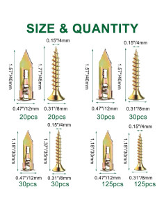 Kit de Anclajes para Paneles de Yeso Tanbupu 410pcs 2