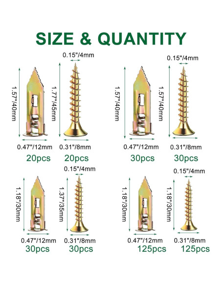 Kit de Anclajes para Paneles de Yeso Tanbupu 410pcs